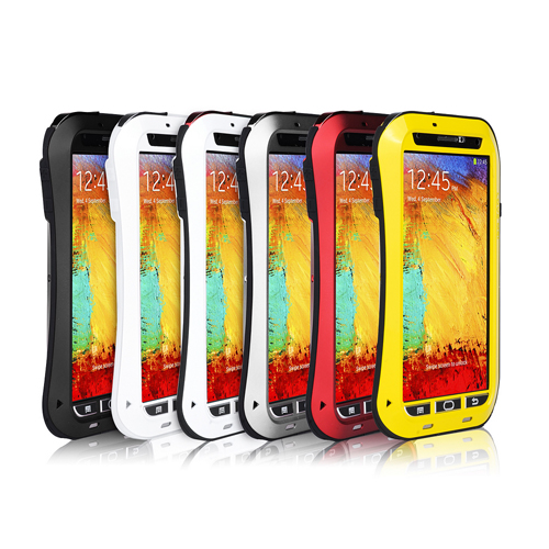 Red Waterproof Shockproof Dustproof Snowproof Aluminum Gorilla Metal Cover Case for Samsung Galaxy Note 3 III N9000 LOVE MEI   Not Affect All Operation of The Phone