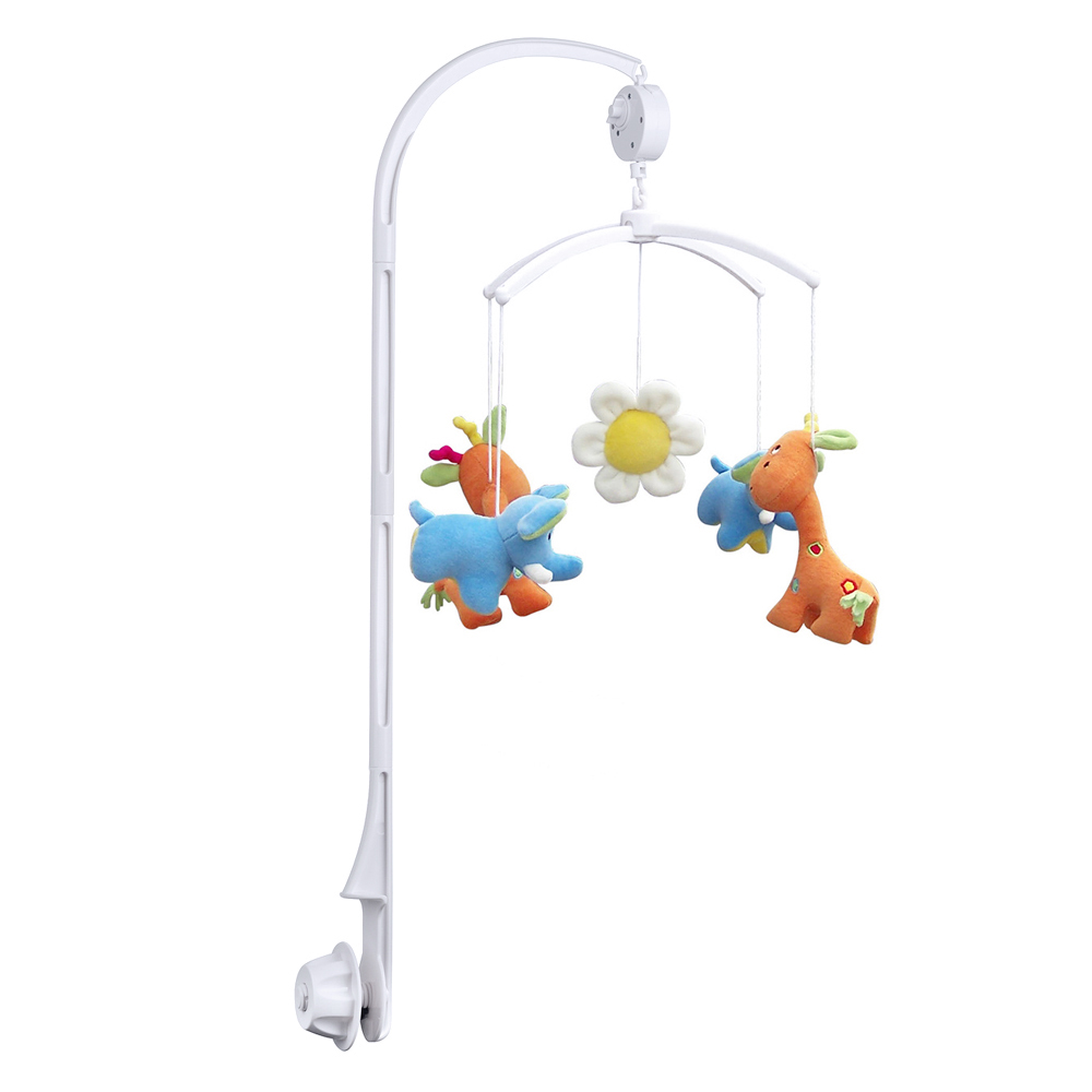 Extended Version White Rotating Musical Baby Crib Mobile Bed Bell Holder Arm Bracket + Wind up Music Box for Baby Below 3 Years with the Song "You are My Sunshine"