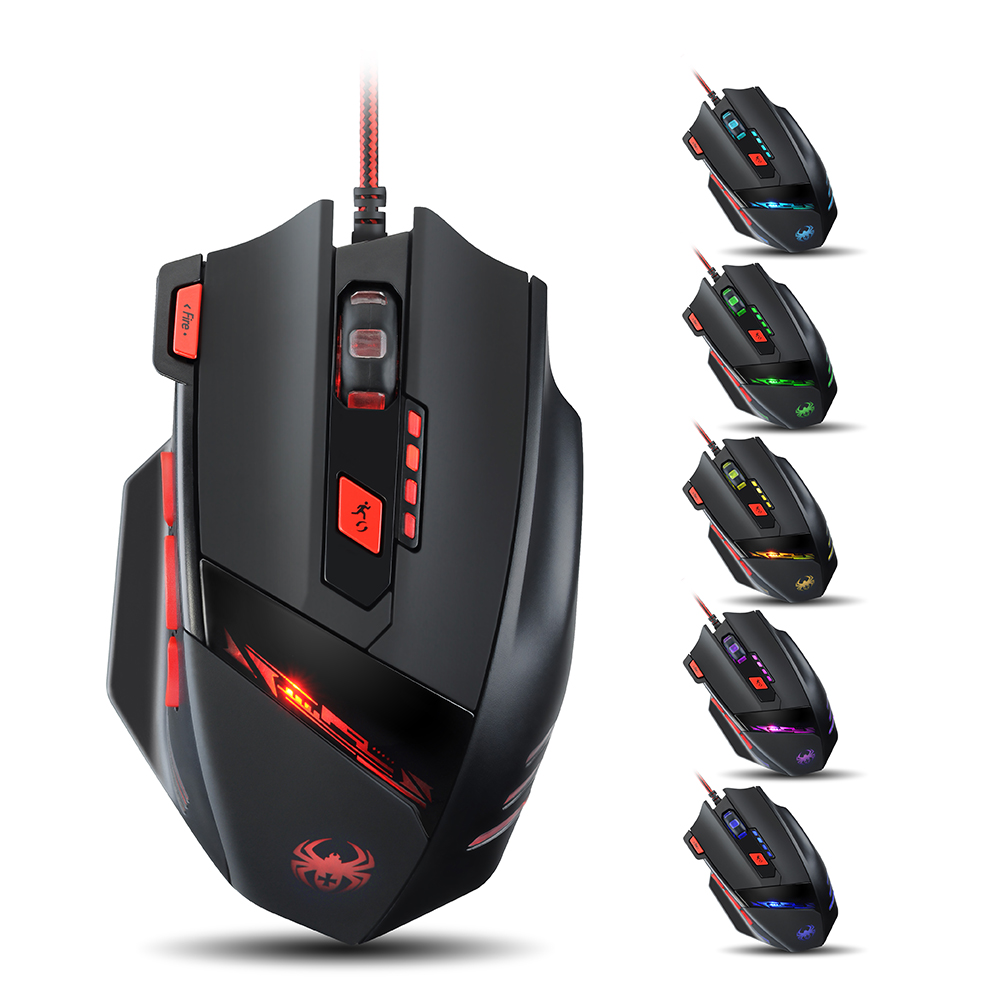 Victake Precision 8000 DPI Gaming Mouse   6 Speed DPI Adjustment, 13 Light Modes, 8 Buttons, Optical Engine Power for Pro Gamer & Office   Black