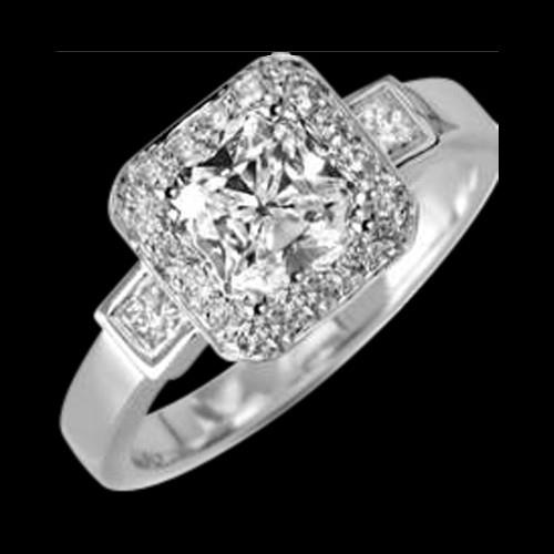 2.25 ct. Radiant center diamond ring white gold new