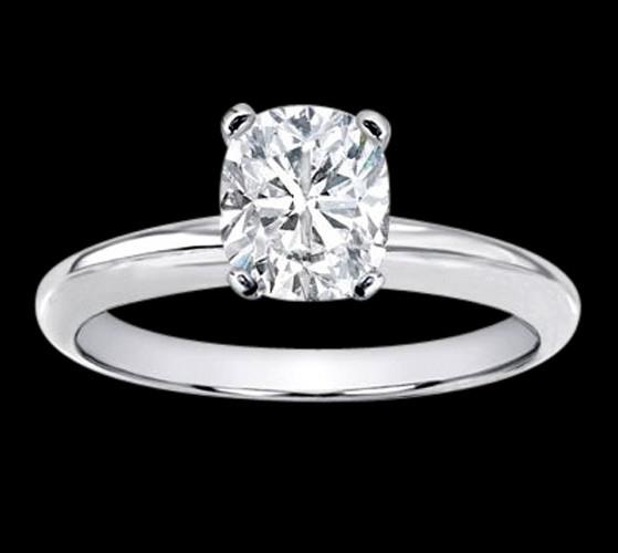Cushion cut solitaire diamond jewelry ring 1.51 carat
