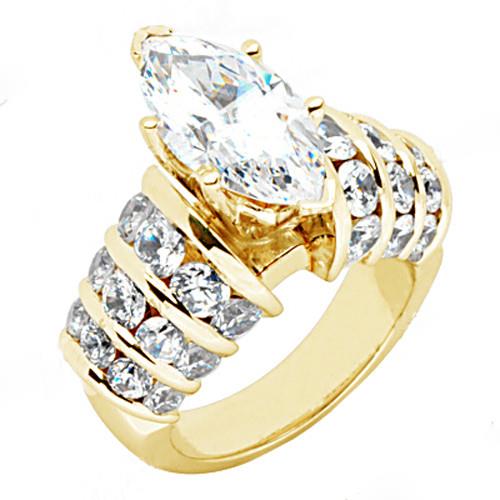 2.5 ct. diamonds engagement ring marquise diamonds gold