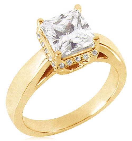 2.51 ct.princess cut diamond yellow gold ring new