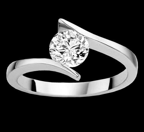 Like tension set diamond solitaire ring 2.51 ct. engagment ring white gold