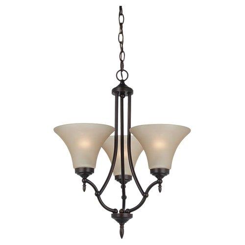 Sea Gull Lighting Chandelier, Burnt Sienna w/ Satin Cafe Tint Glass   31180 710