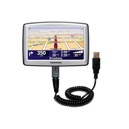 Coiled USB Cable compatible with the TomTom XL 325 S / SE