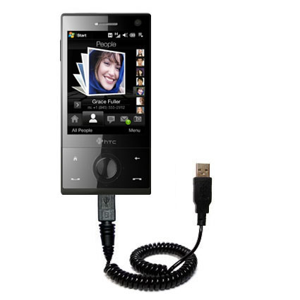 Coiled USB Cable compatible with the HTC Touch Diamond Pro