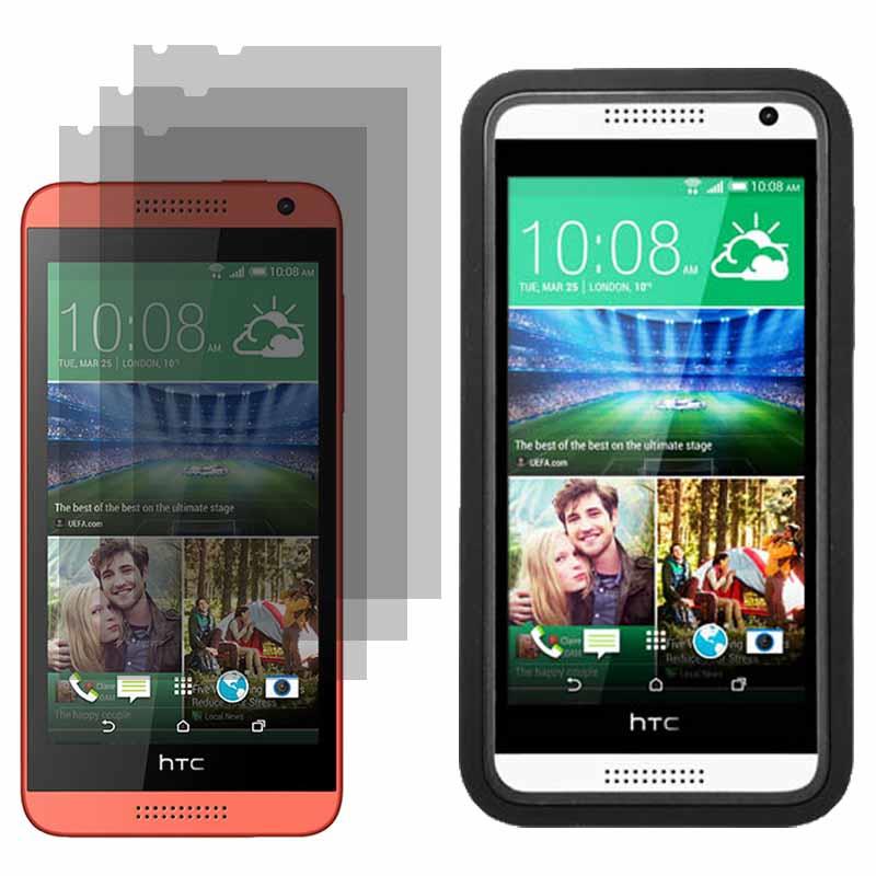 Tough Protector Hard Shell Stand Cover Case For HTC Desire 610 3x LCD Guard