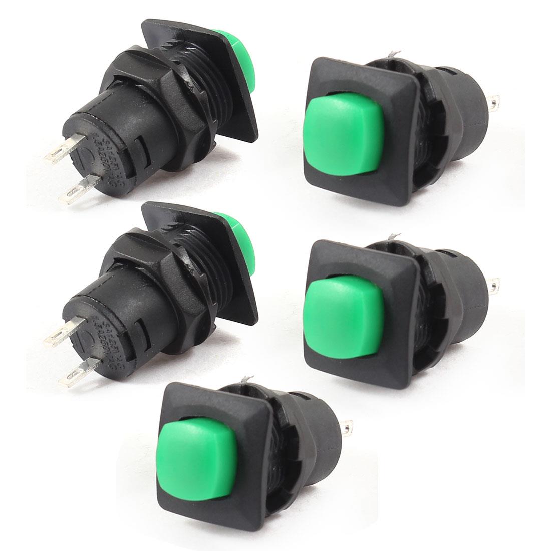 5 Pcs DS 426 3A/125VAC 1.5A/250VAC Momentary Green Push Button Switch SPST