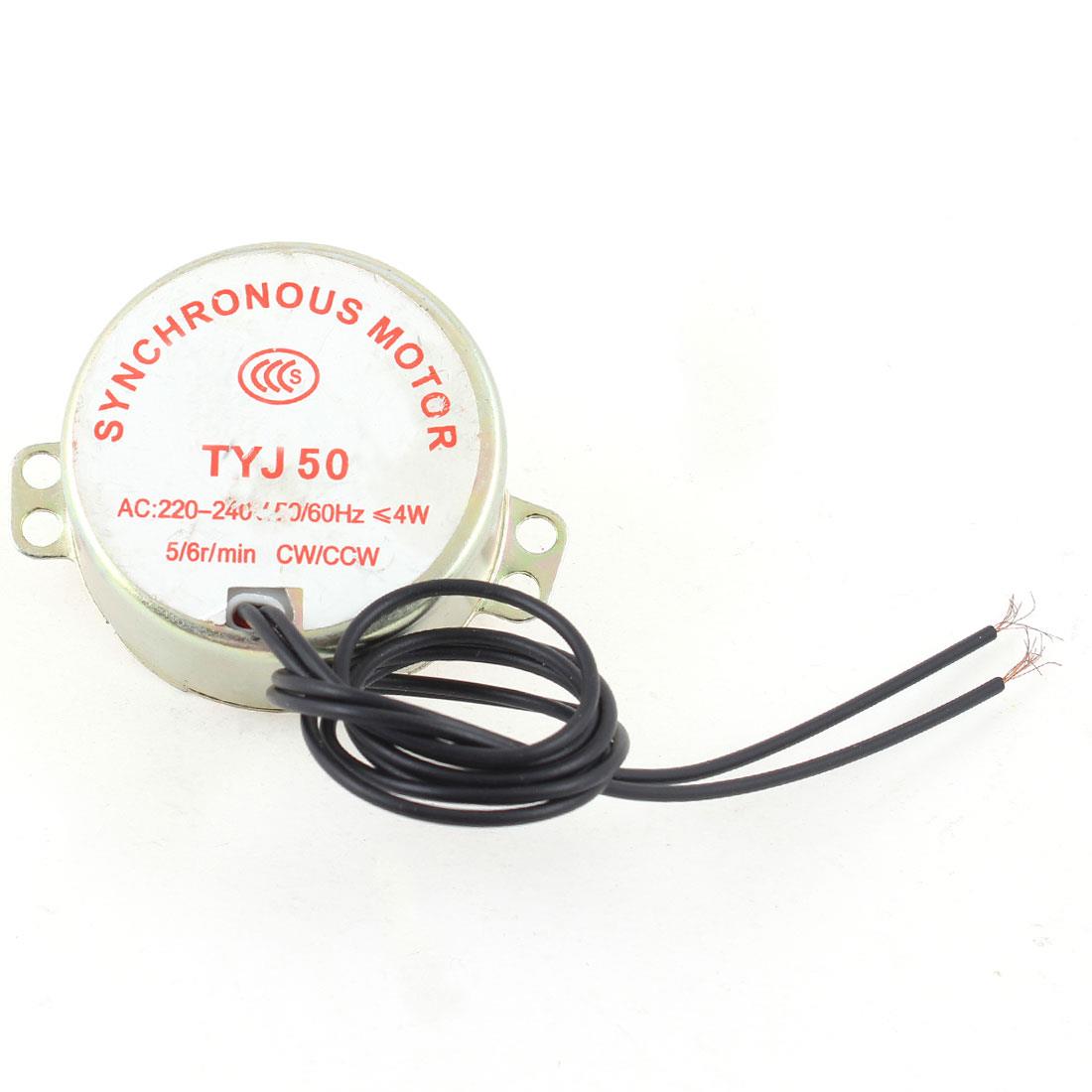 Metal Shell CW/CCW Direction 5/6RPM Synchronous Motor AC 220 240V