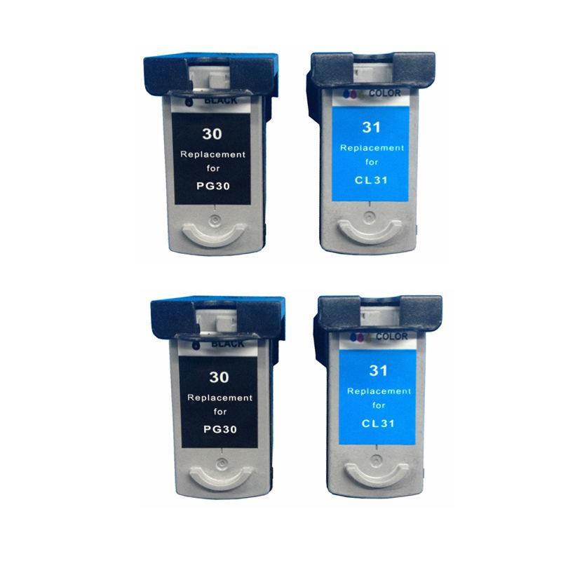 Superb Choice® Remanufactured ink Cartridge for Canon PG 30 (2 Black) and CL 31 (2 Color)s for Canon PIXMA iP 1800 iP 2600 MP 140 MP 210 MP 470 MX 310 MX 300 MP 190 Printers