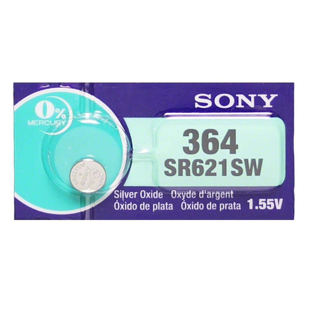 Sony 364 (SR621SW) 1.55V Silver Oxide 0%Hg Mercury Free Watch Battery (500 Batteries)