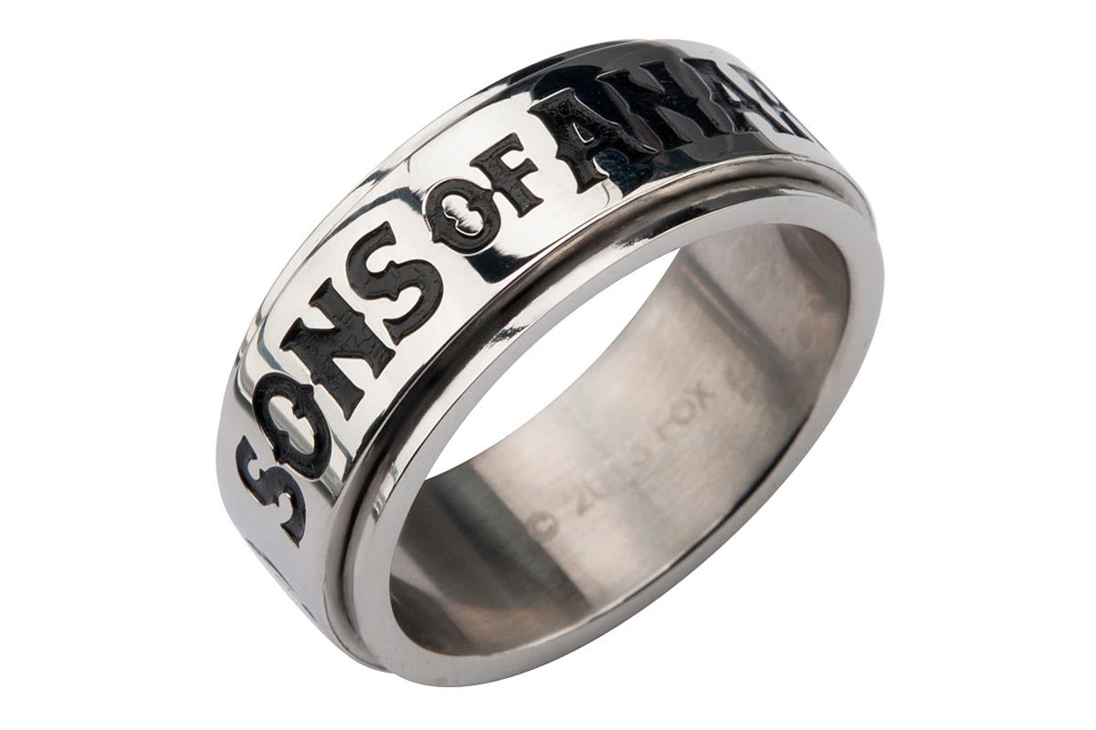 Sons of Anarchy Stainless Steel "SOA" Spinner Ring