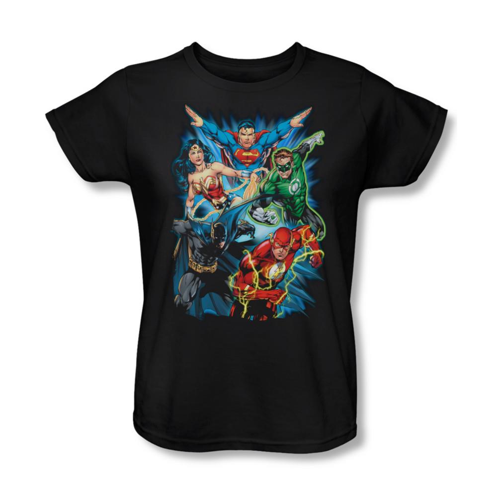 Justice League Assemble Womens Short Sleeve Shirt