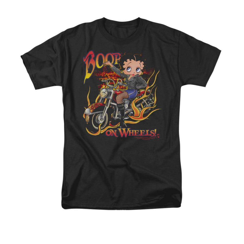 Betty Boop On Wheels Mens Short Sleeve Shirt