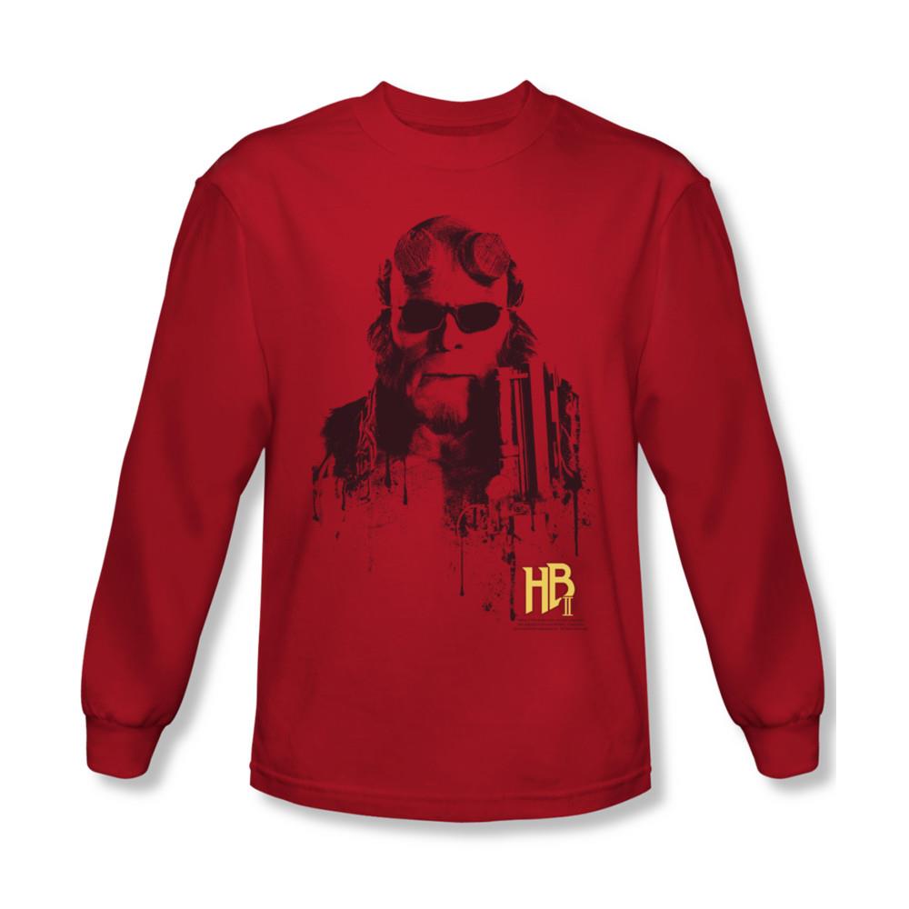 Hellboy II Splatter Gun Mens Long Sleeve Shirt