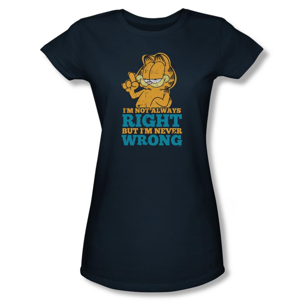 Garfield Never Wrong Juniors Short Sleeve Shirt