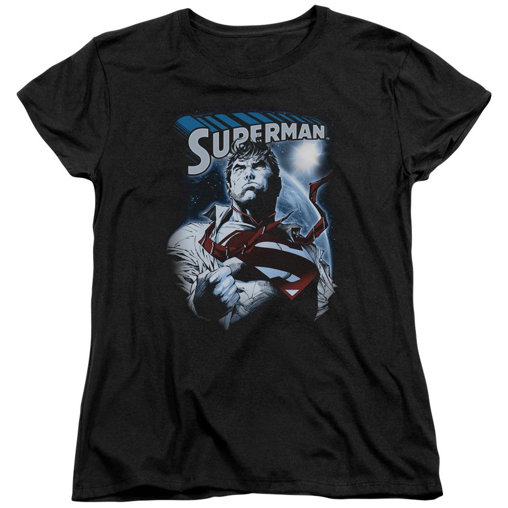 Superman Protect Earth Womens Short Sleeve Shirt