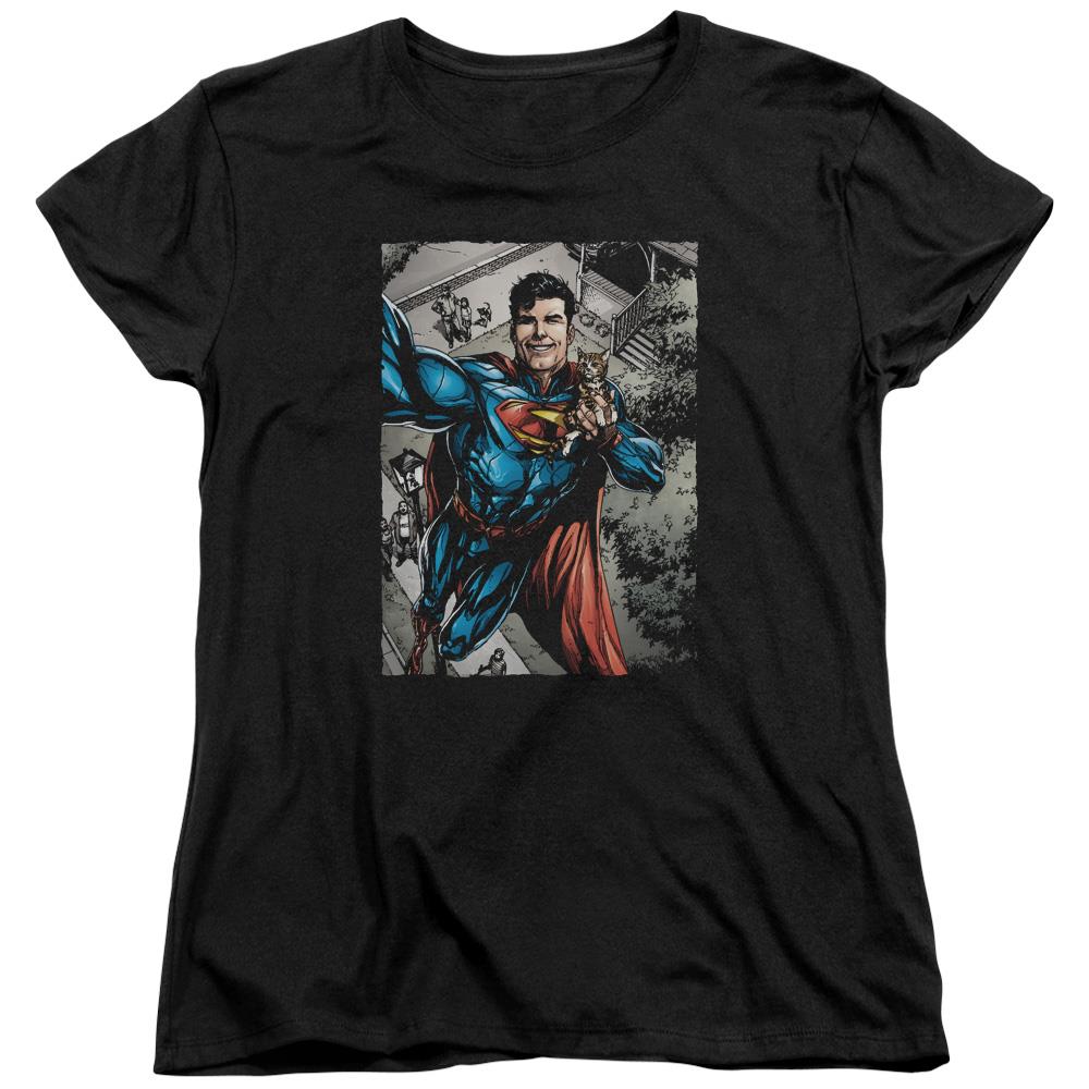 Superman Super Selfie Womens Short Sleeve Shirt