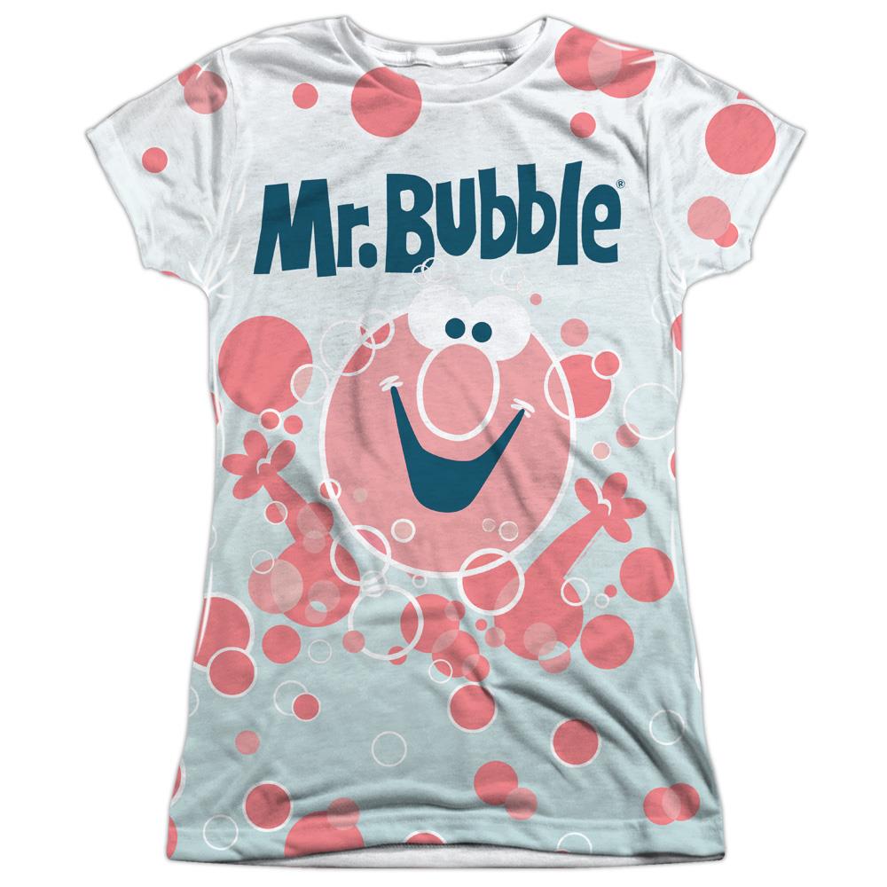 Mr Bubble Bubbles Everywhere (Front Back Print) Juniors Sublimation Shirt