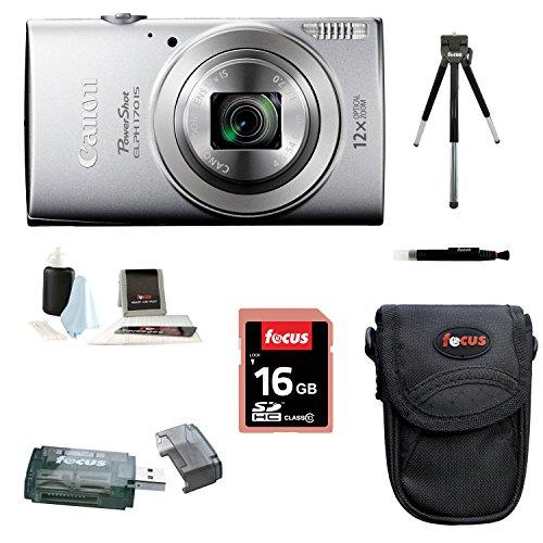 CANON ELPH 160: Canon PowerShot 160 ELPH IS Digital Camera (Silver) with 16GB Accessory Bundle