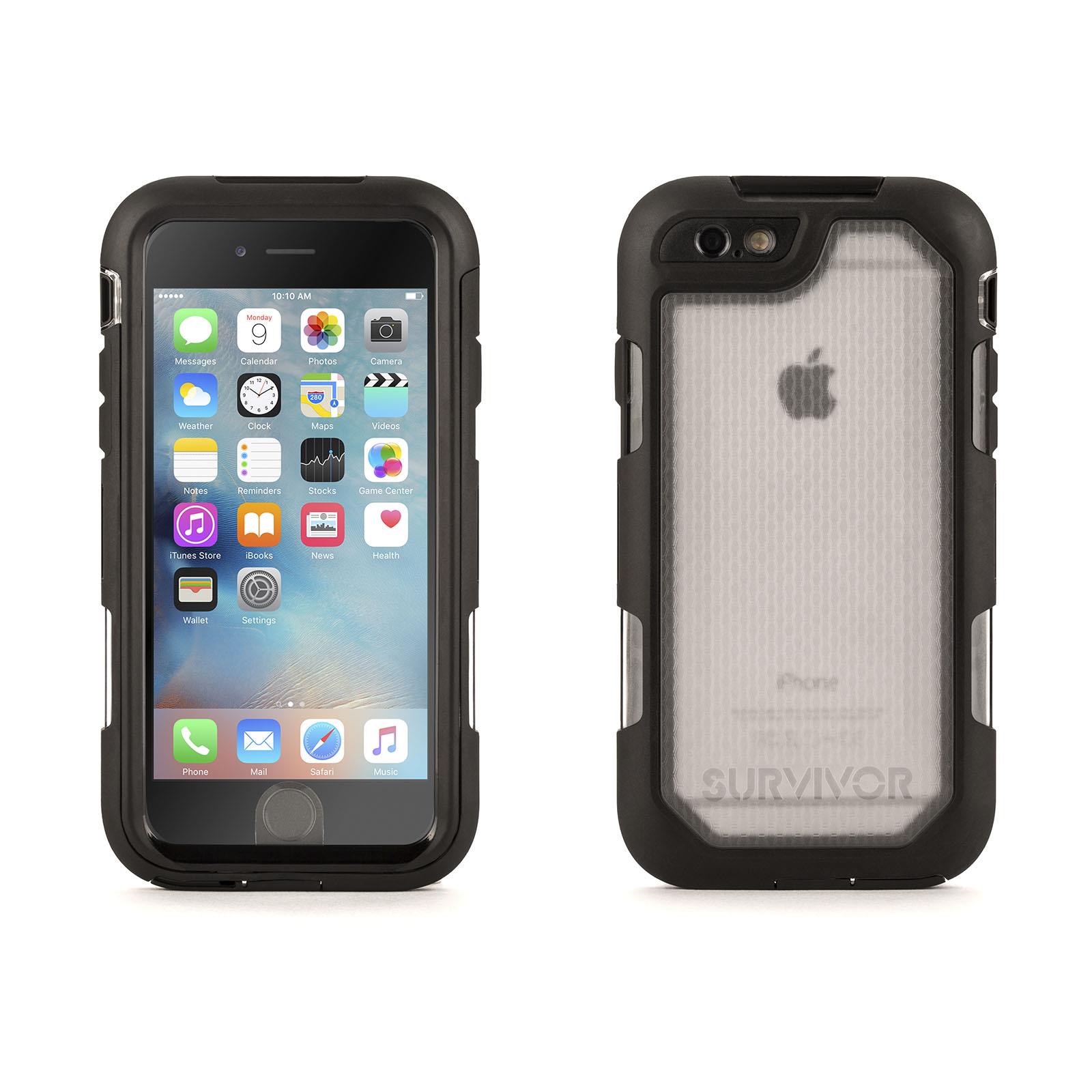 Griffin Survivor Summit 10ft Drop Protection Splash Proff Rugged Case for iPhone 6/6s   Black/Clear