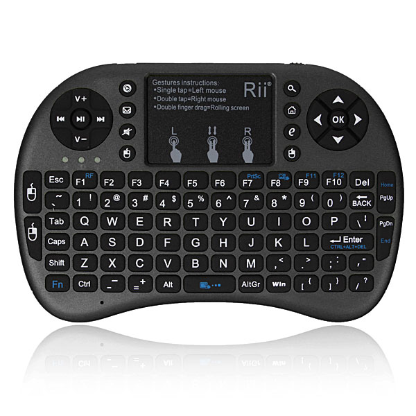 Rii i8+ Touchpad Mouse 15 Meters Wireless 2.4G Mini Keyboard for PC Pad Andriod TV Box PS3 HTPC/IPTV Notebook Smart TV