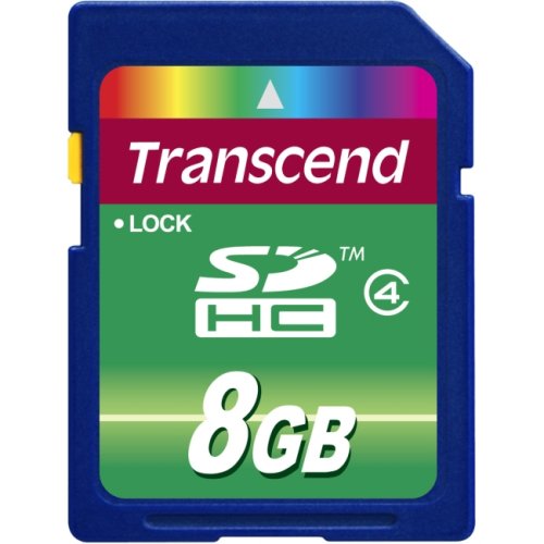 TS8GSDHC4 SECURE DIGITAL, 8GB SDHC CLASS 4 Transcend Secure Digital Card