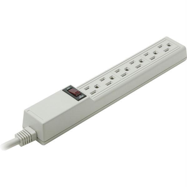 905 106 6 Outlet Surge Protected Strip White 3 Wire Nema 5 15 Grounded Outlets 150 Joules Protection