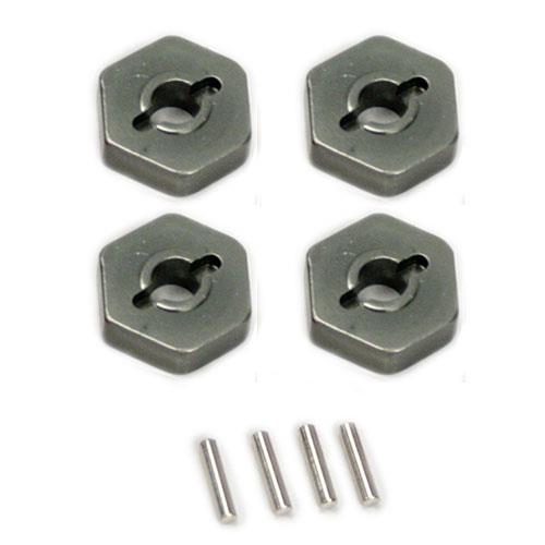 Alloy Wheel Hex Adaptor for 1:16 Traxxas E Revo   Grey | Part No. TRV64155GM