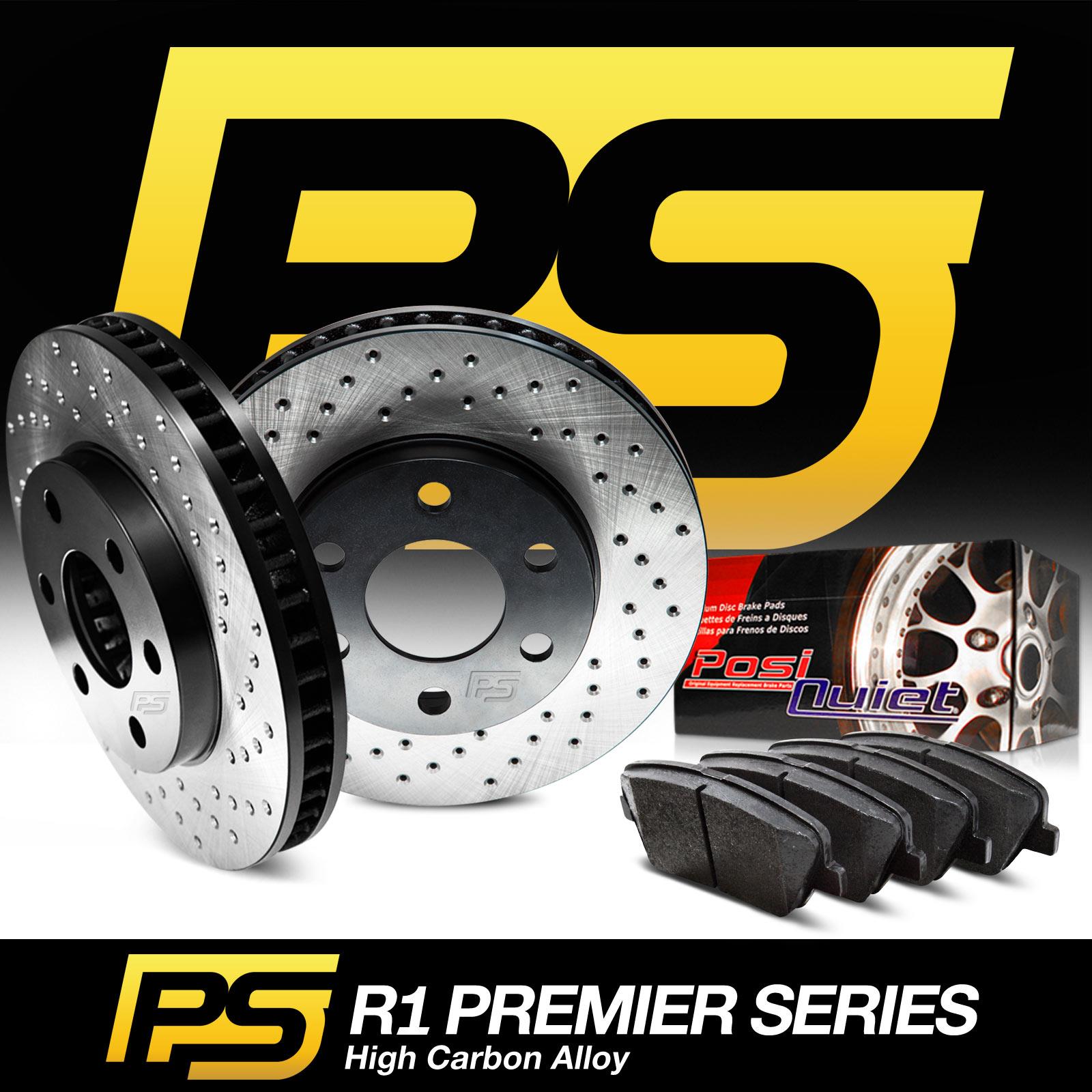 Brake Rotors *REAR KITPREMIER SERIES HIGH CARBON: CROSS DRILL S+CERAMIC PAD R392