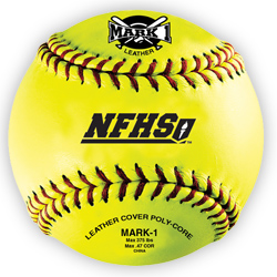 Softball   Mark 1 NFHS 12 Inch Yellow Leather .47/375