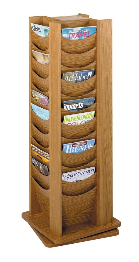 Wood Rotary Magazine Display Rack