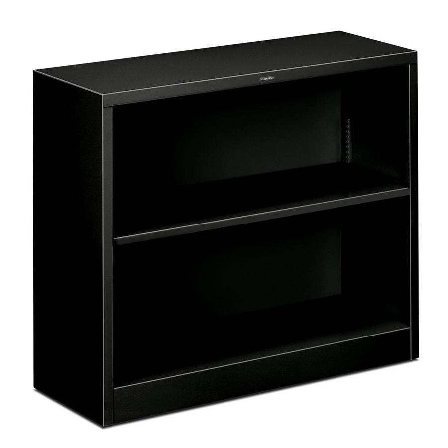 HON Company 2 Shelf Metal Bookcase, 34 1/2"Wx12 5/8"Dx29"H, Black