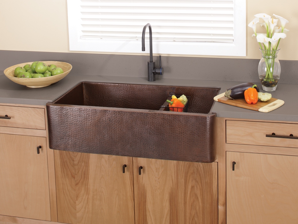 Farmhouse Duet Pro Copper Kitchen Sink in Antique Copper