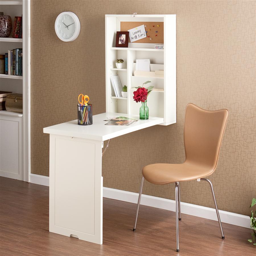 Fold Out Convertible Desk   Winter White