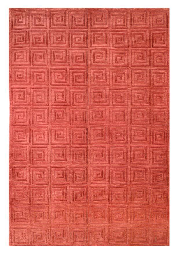 Hand Knotted Greek Key Rug in Rust (8 ft. x 10 ft.)