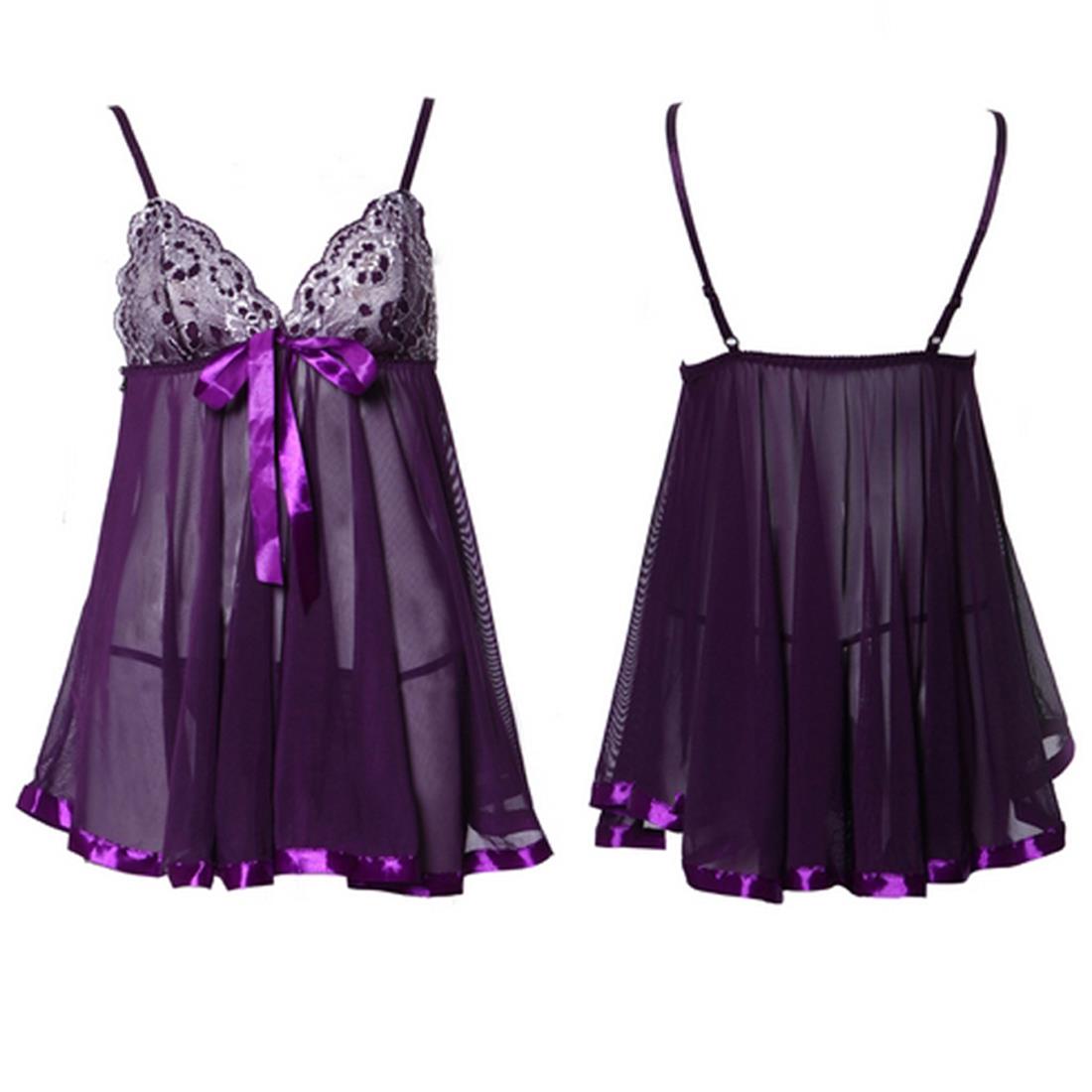 Sexy Women Lingerie Lace Nightwear Dress Underwear Babydoll G String Sleepwear