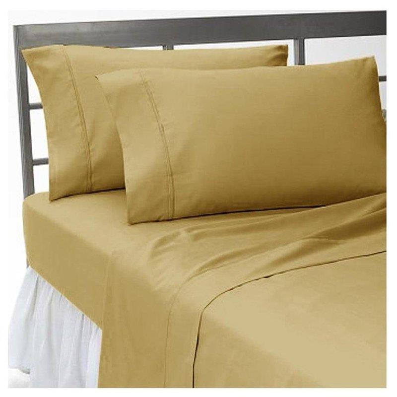 Super Quality Solid Sheet Set and Bed Skirt of 300TC Beige California King with 26" Deep Pocket 100% Egyptian Cotton