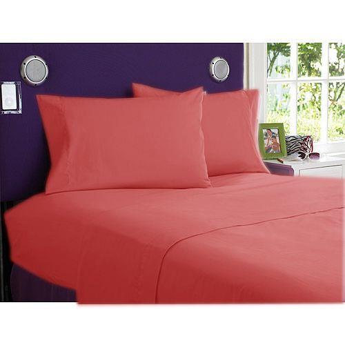 800TC 100% Egyptian Cotton Solid Brick Red Expanded Queen Size 4PC Sheet Set