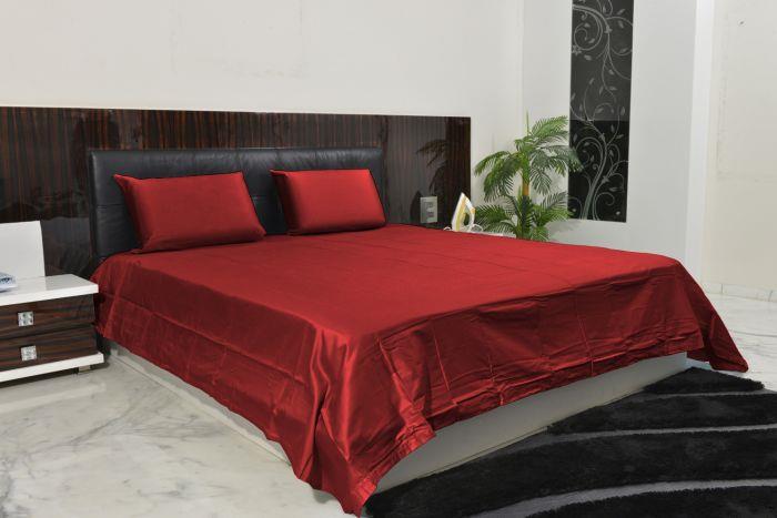 Fine Quality Solid Sheet set of 400TC Burgandy Queen with 27" Deep Pocket 100% Egyptian Cotton