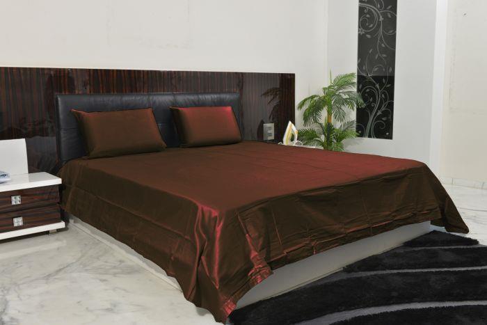 500 Thread Count Egyptian Cotton Solid Chocolate Cal King Sheet Set