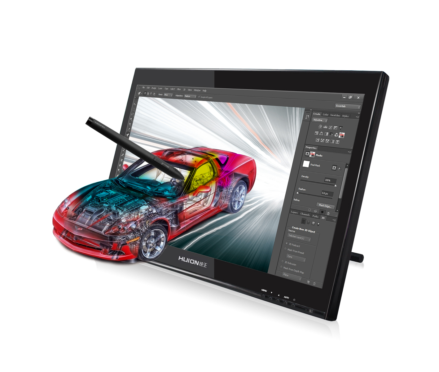 Huion GT 190S 19 Inch Pen Display for Professional Digital Drawing Graphics Monitor Includes Glove and Digital Battery Pen