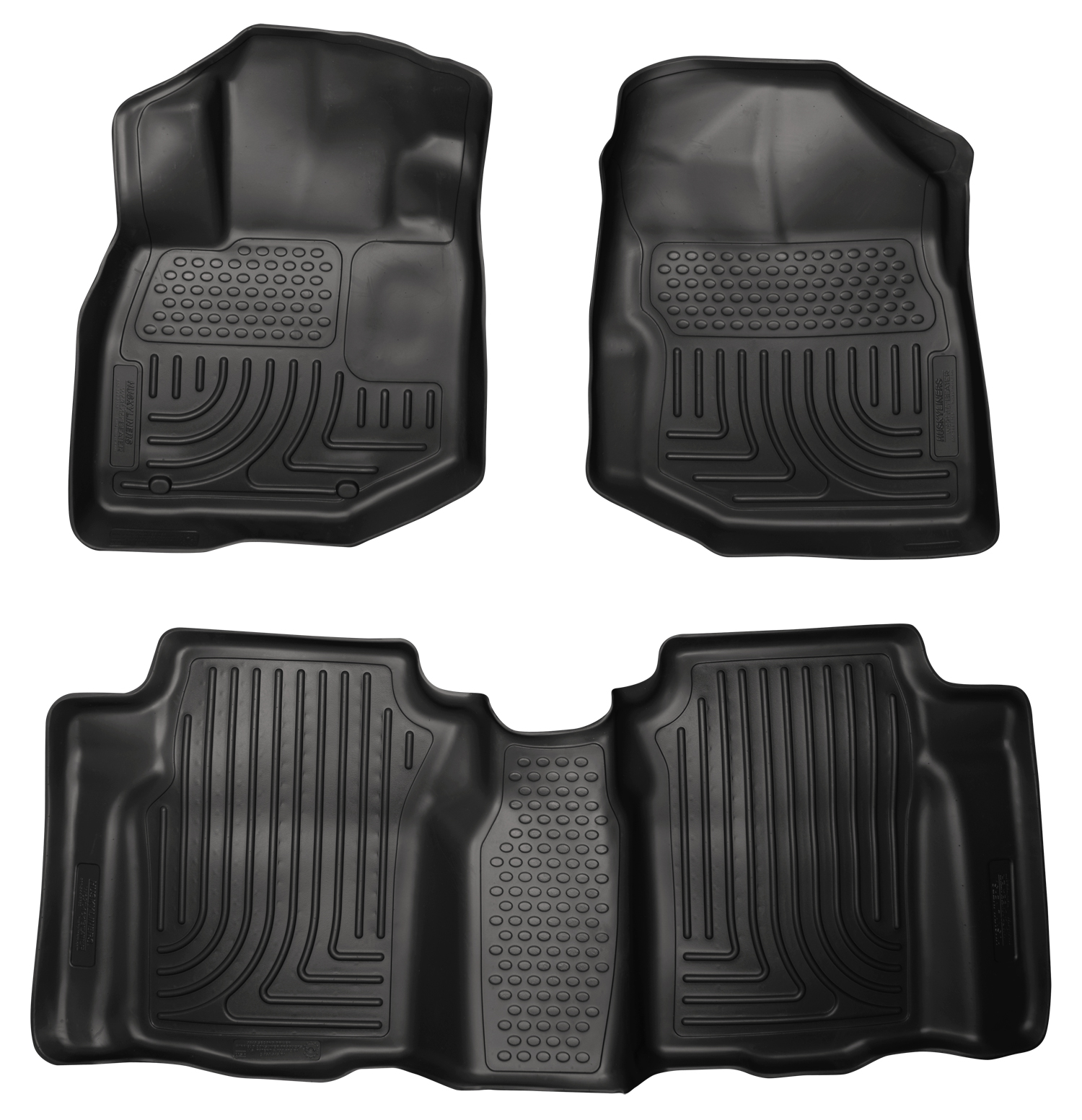 2009 2013 Honda Fit Husky Liners BLACK FRONT & 2ND SEAT FLOOR LINERS WEATHERBEATER SERIES