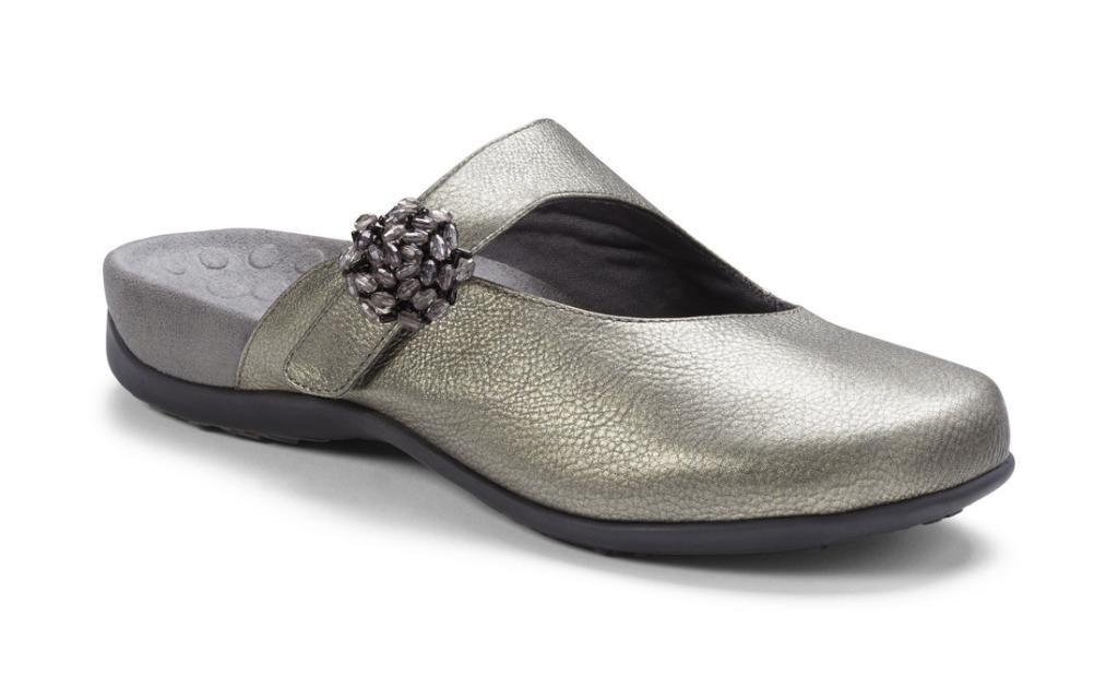 Vionic Joan Womens Luxurious Slip On Pewter Metallic