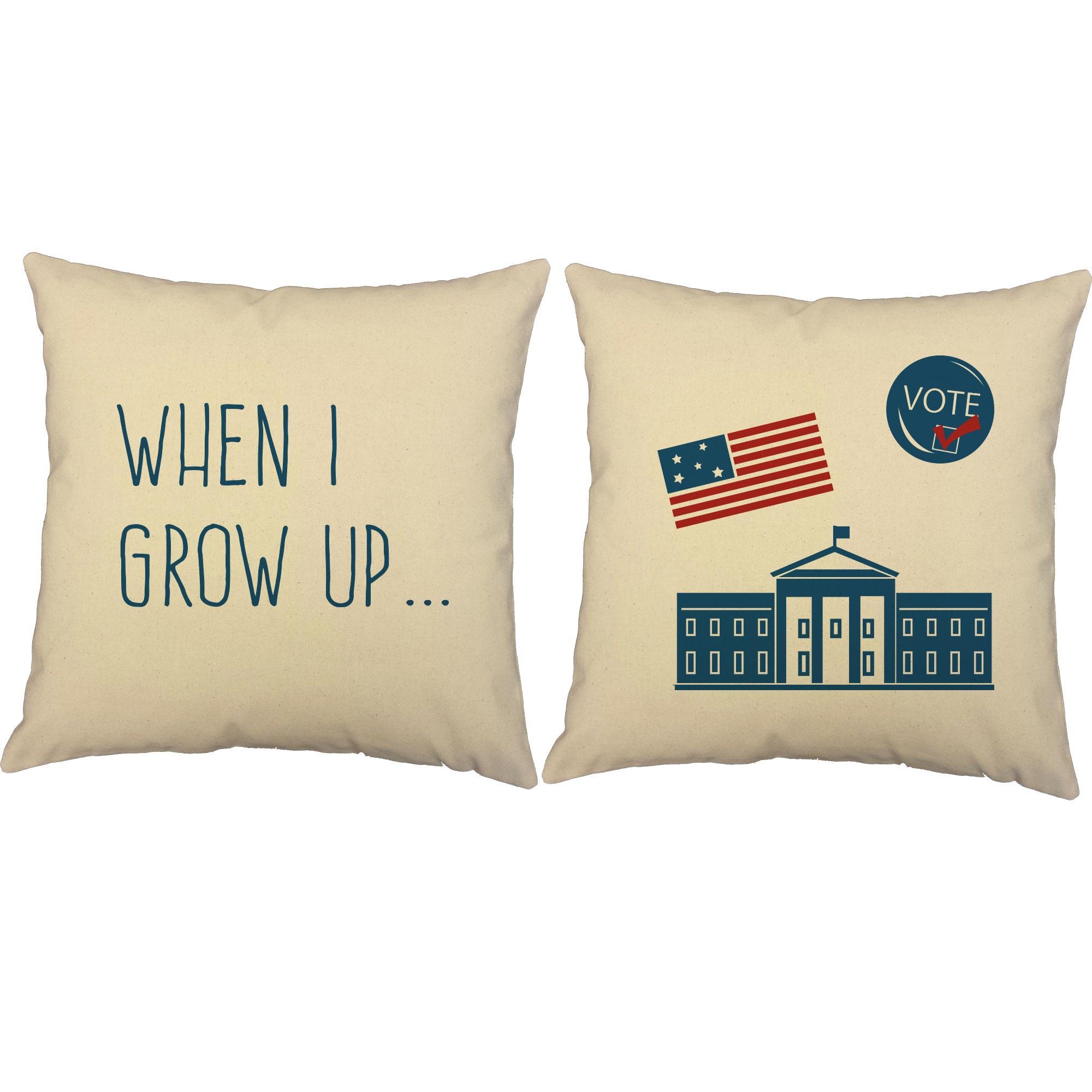 2pc President Throw Pillows 18x18 White Outdoor Cushions