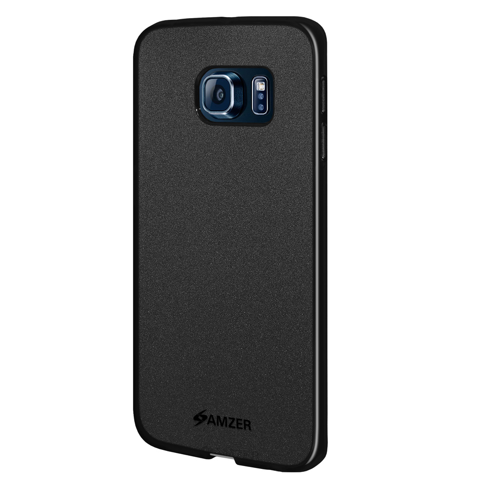 Amzer Pudding Soft Gel TPU Skin Fit Case for Samsung Galaxy S6 Edge SM G925F   Black