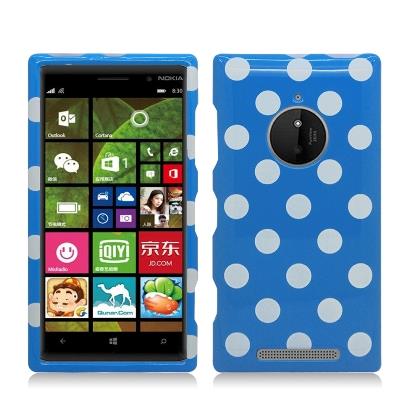 Nokia Lumia 830 Hard Case Cover   Dots Light Blue/White