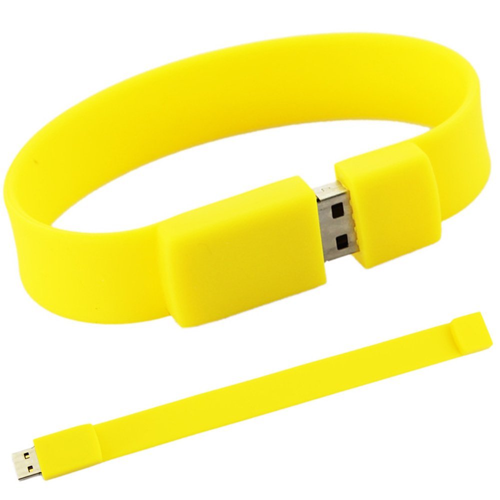 New Fashion Silicone Bracelet USB 2.0 Flash Memory Drive! (4GB, Yellow)