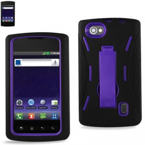 Rugged Dual Layer Impact Absorbing Case With Built In Kickstand Compatible with LG Optimus M Plus MS695 for Metro PCS